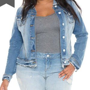 Distressed Denim Jacket EUC